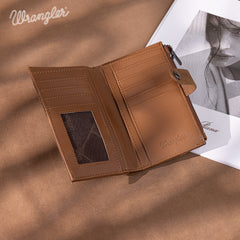 WG162-W0331  Wrangler Floral Tooled Card Holder Bi-Fold Wallet