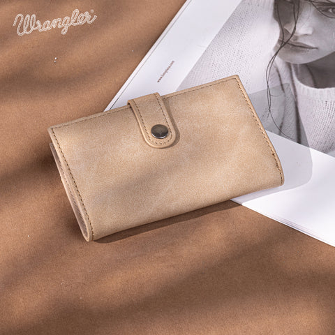 WG162-W0331  Wrangler Floral Tooled Card Holder Bi-Fold Wallet