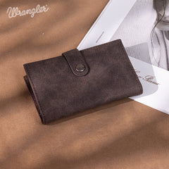 WG162-W0331  Wrangler Floral Tooled Card Holder Bi-Fold Wallet
