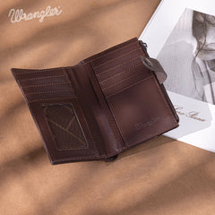 WG162-W0331  Wrangler Floral Tooled Card Holder Bi-Fold Wallet