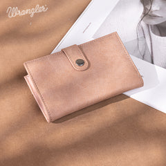WG162-W0331  Wrangler Floral Tooled Card Holder Bi-Fold Wallet
