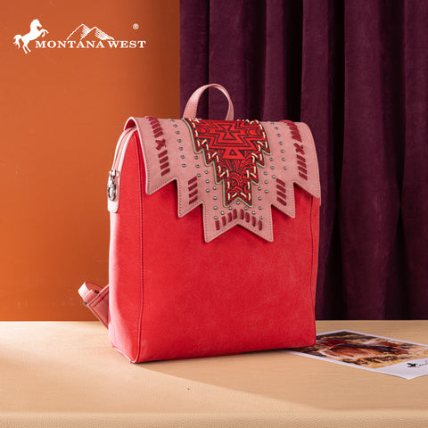 MW1354-9110   Montana West Tooled Aztec Backpack