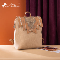MW1354-9110   Montana West Tooled Aztec Backpack