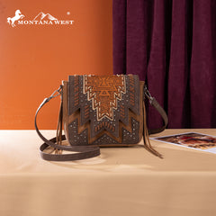 MW1354-8360 Montana West Tooled Aztec Collection Collection Crossbody
