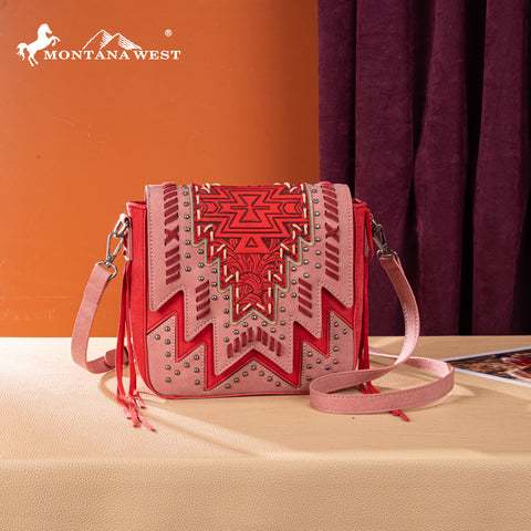 MW1354-8360 Montana West Tooled Aztec Collection Collection Crossbody