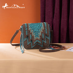 MW1354-8360 Montana West Tooled Aztec Collection Collection Crossbody