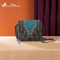 MW1354-8360 Montana West Tooled Aztec Collection Collection Crossbody