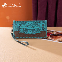 MW1354-W018  Montana West Tooled Aztec Collection Wallet