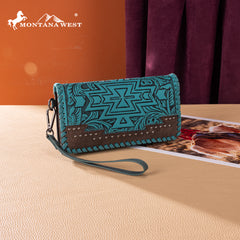 MW1354-W018  Montana West Tooled Aztec Collection Wallet
