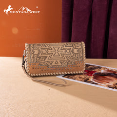 MW1354-W018  Montana West Tooled Aztec Collection Wallet
