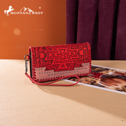 MW1354-W018  Montana West Tooled Aztec Collection Wallet