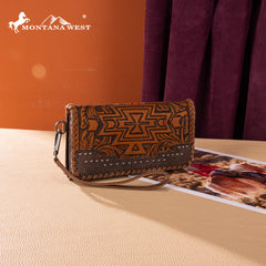 MW1354-W018  Montana West Tooled Aztec Collection Wallet