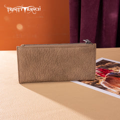 TR203-W2002 Trinity Ranch Hair-On Cowhide Tooled Collection Wallet