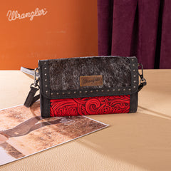 WG252-C012  Wrangler Genuine Cowhide Wallet/Wristlet/Crossbody Bag - Red