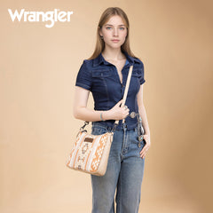 WG313-2003   Wrangler Sherpa Aztec Canvas Crossbody - Tan