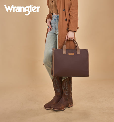 WG390-8110  Wrangler Structured Work Tote/Large Carry-All Tote/Crossbody with Pouch - CF-CM