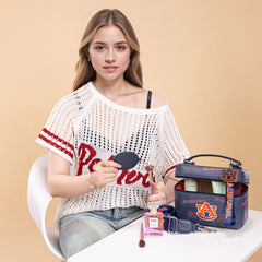 NC-AU007NY    Auburn University Vanity Top Handle-Bag -Navy