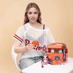 NC-AU007OR     Auburn University Vanity Top Handle-Bag -Orange