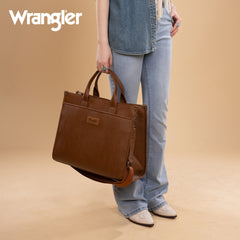 WG288-8119  Wrangler Carry-All Large Tote Work Tote /Crossbody - Brown
