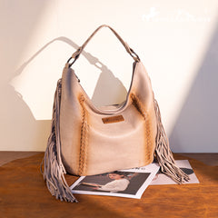 MWF1007G-9360 Montana West Fringe Collection Concealed Carry Hobo/Crossbody -Tan