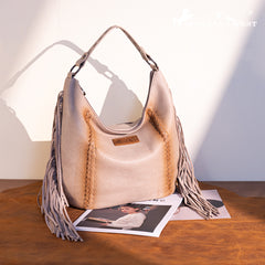 MWF1007G-9360 Montana West Fringe Collection Concealed Carry Hobo/Crossbody -Tan