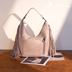 MWF1007G-9360 Montana West Fringe Collection Concealed Carry Hobo/Crossbody -Tan