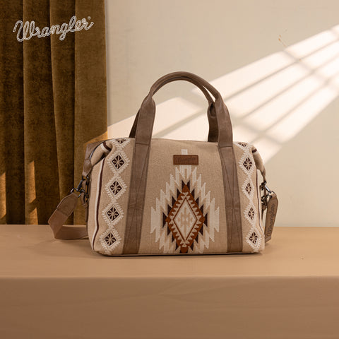 WG174-5110  Wrangler Southwestern Print Duffle Bag - Khaki