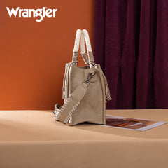 PRE-ORDER WG386-8120S  Wrangler Cow Print Tote/Crossbody -Khaki