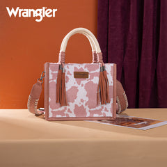 PRE-ORDER WG386-8120S  Wrangler Cow Print Tote/Crossbody -Pink