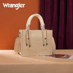 WG386-8120S  Wrangler Cow Print Tote/Crossbody -Tan