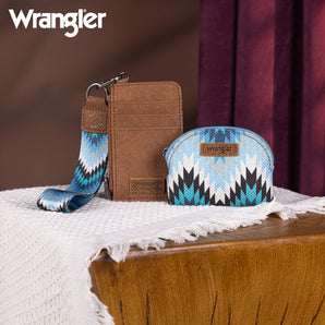 WG2211-W0051 Wrangler Southwestern Art Print Dual Pouch Wristlet - Jean