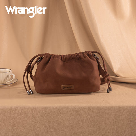 WG227-602  Wrangler Drawstring Small Crossbody Bag -Brown