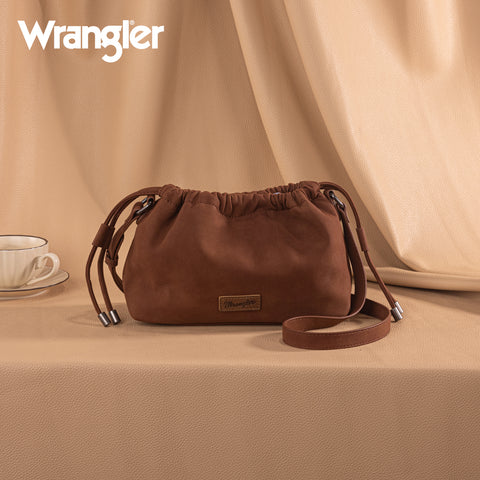 WG227-602  Wrangler Drawstring Small Crossbody Bag -Brown