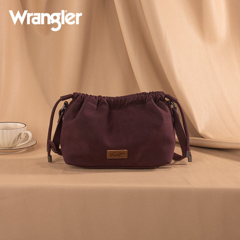 WG227-602  Wrangler Drawstring Small Crossbody Bag -Burgundy