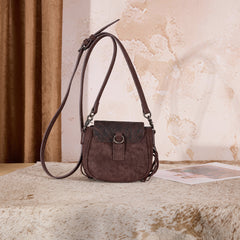 MW1366-8360CF   Montana West Embossed Fringe Mini Crossbody -Coffee
