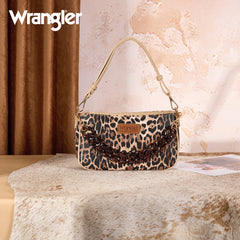 WG474-8633   Wrangler Western Leopard Print Shoulder Bag with Chain Detail -Leopard