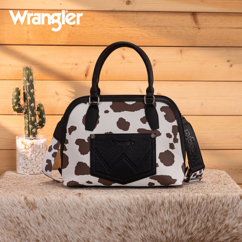 WG301-818  Wrangler Cow Print Satchel/ Crossbody
