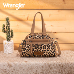 WG399-5112  Wrangler Leopard Print Satchel/Crossbody Bag-BR-LP