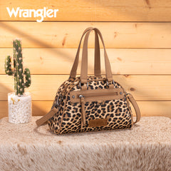WG399-5112  Wrangler Leopard Print Satchel/Crossbody Bag-BR-LP