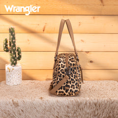WG399-5112  Wrangler Leopard Print Satchel/Crossbody Bag-BR-LP