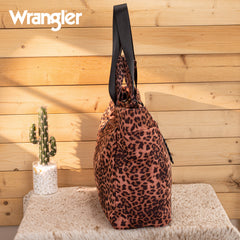 WG433-8317PK   Wrangler Leopard Print Large Tote/Crossbody -Pink