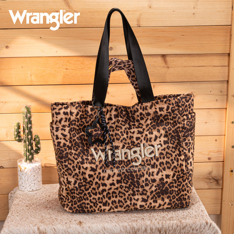 WG433-8317LP   Wrangler Leopard Print Large Tote/Crossbody -Leopard