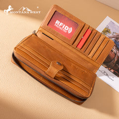 MWL-4202 Montana West Genuine Leather Bi-Fold RFID Protected Wallet