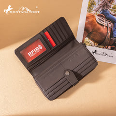 MWL-4202 Montana West Genuine Leather Bi-Fold RFID Protected Wallet