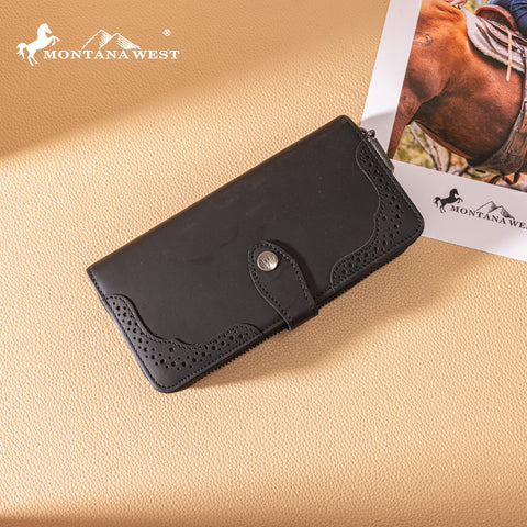 MWL-4202 Montana West Genuine Leather Bi-Fold RFID Protected Wallet