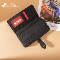 MWL-4202 Montana West Genuine Leather Bi-Fold RFID Protected Wallet