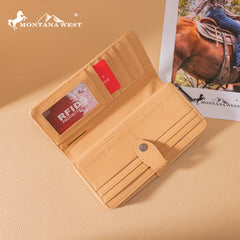 MWL-4202 Montana West Genuine Leather Bi-Fold RFID Protected Wallet
