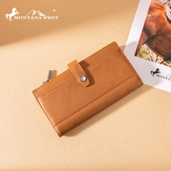 MWL-4209  Montana West Genuine Leather Tooled  Bi-Fold Wallet