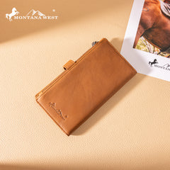 MWL-4209  Montana West Genuine Leather Tooled  Bi-Fold Wallet