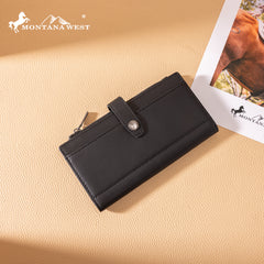 MWL-4209  Montana West Genuine Leather Tooled  Bi-Fold Wallet
